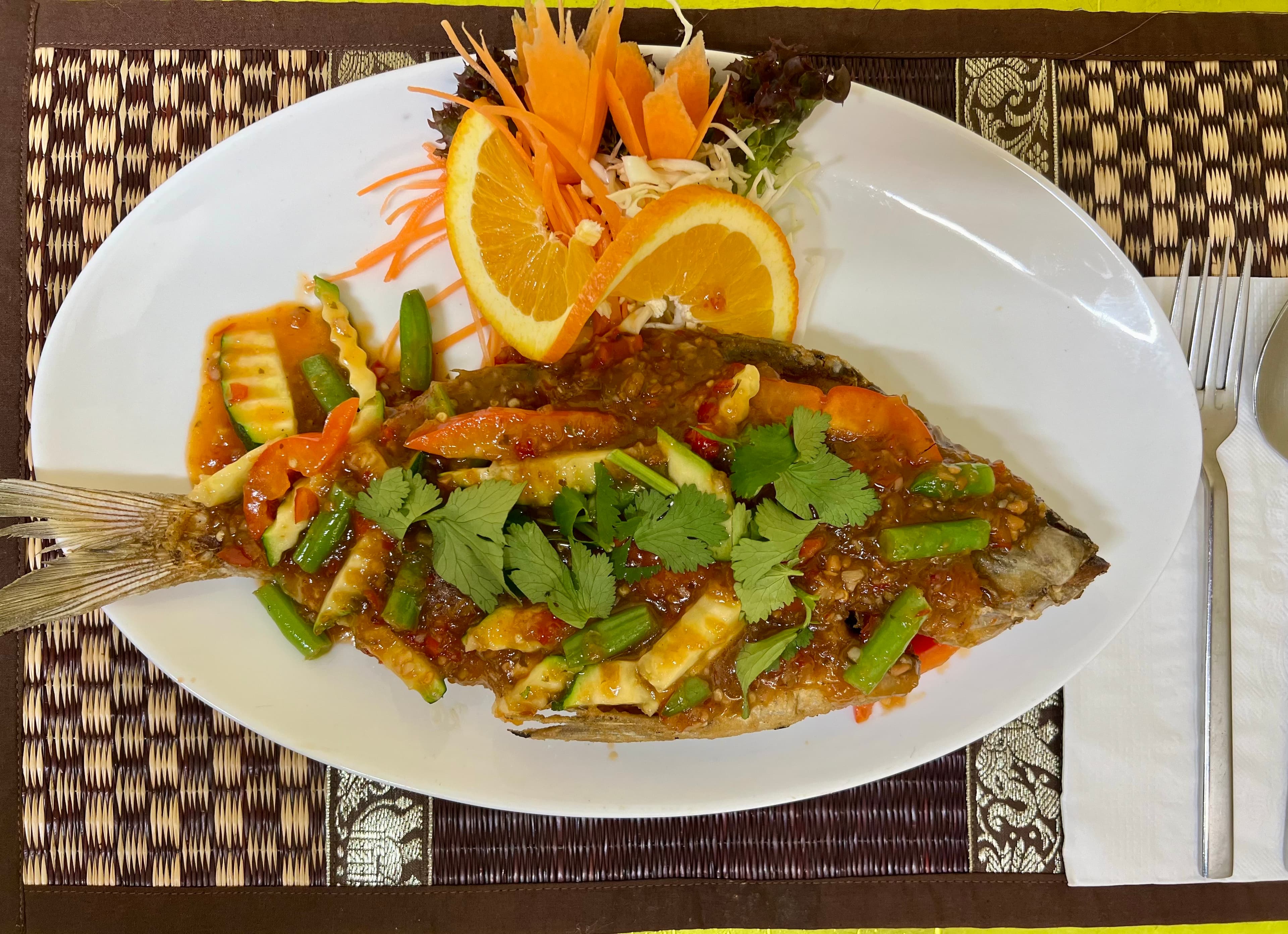 Deep Fried Fish with Sweet & Sour Chili sauce