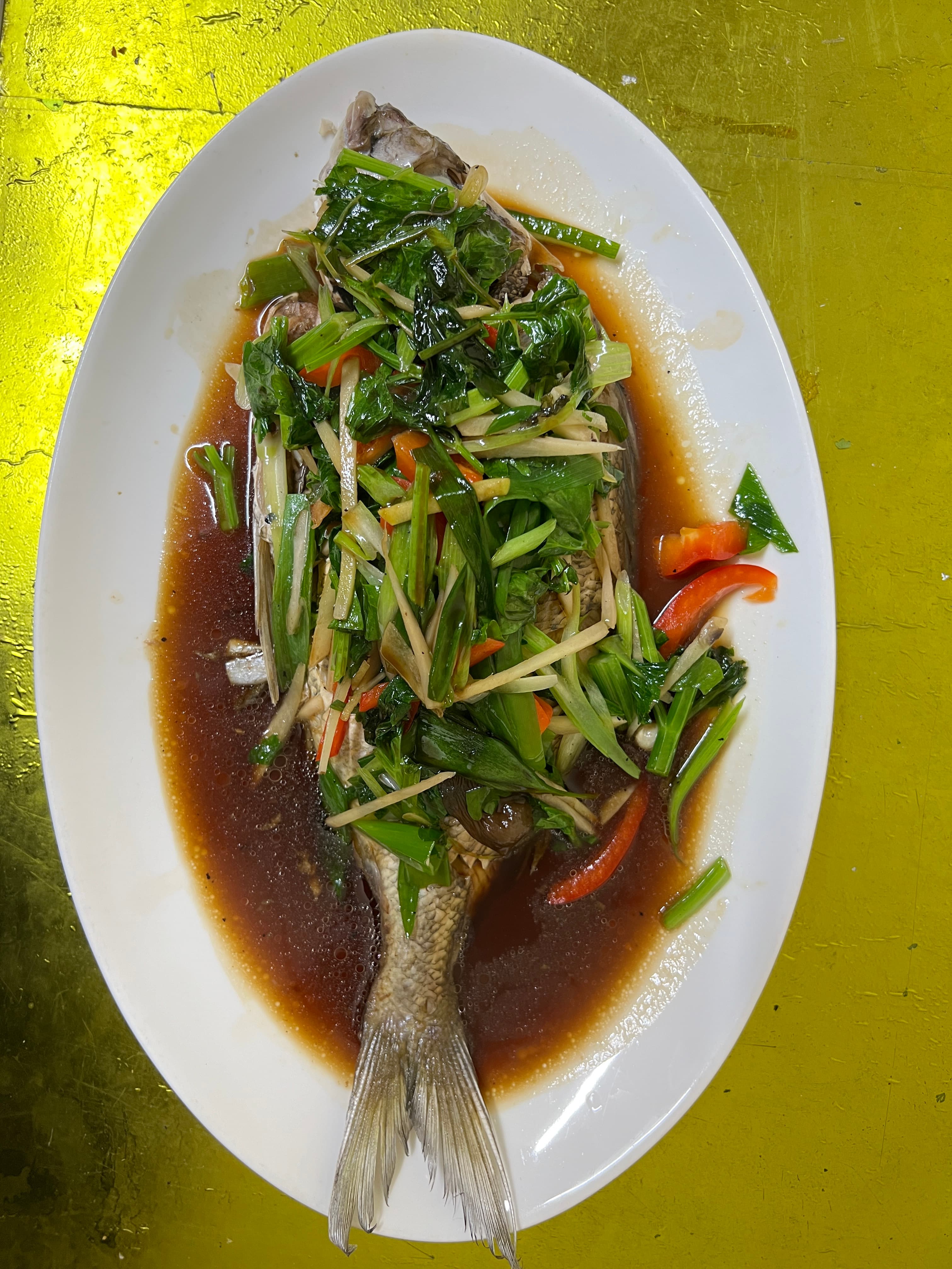 Steamed Fish with Ginger & Herb