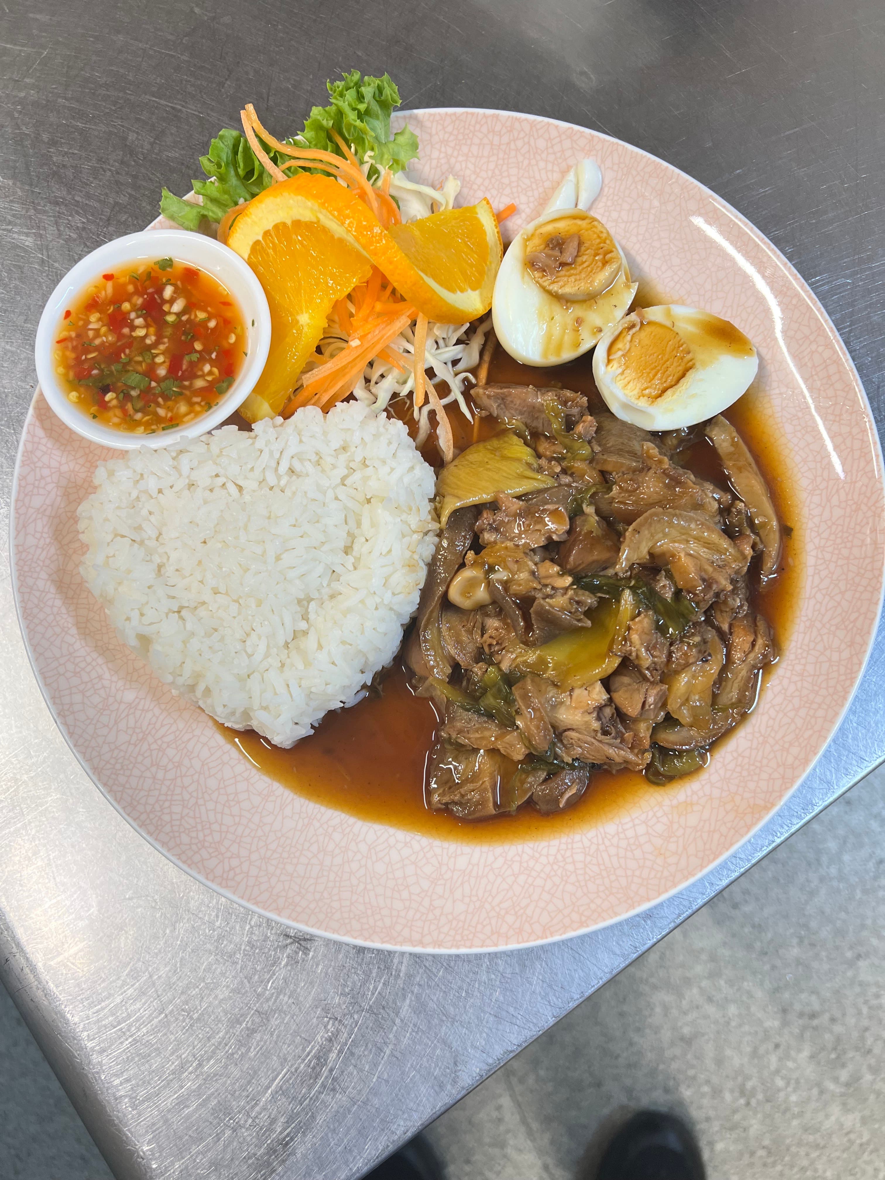 Stwed Pork Leg on Rice