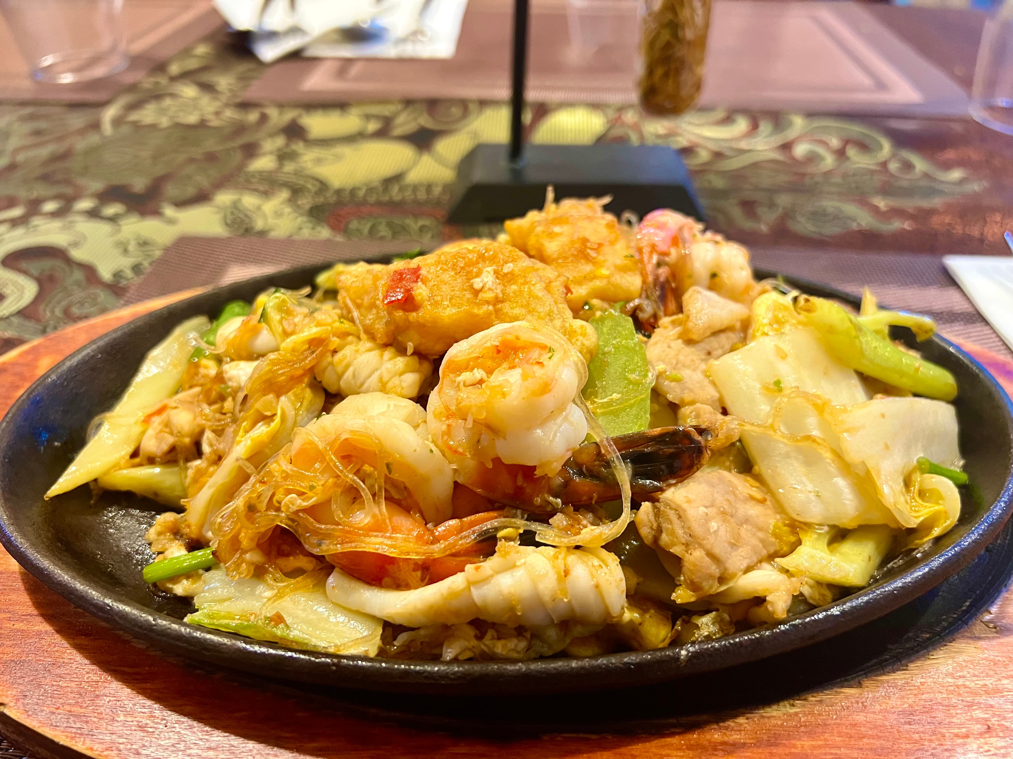 Thai Sukiyaki Seafood on Hot Plate